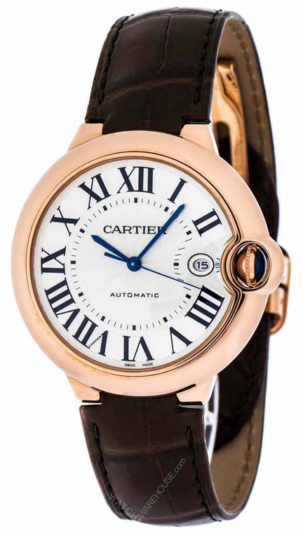 Cartier watches CARTIER Ballon Bleu LG 42MM 18K RoseGold BRN LTHR Mens Watch W6900651