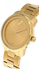 Movado watches MOVADO Bold 42MM QTZ Gold-Tone Dial SS Link Bracelet Mens Watch 3600258